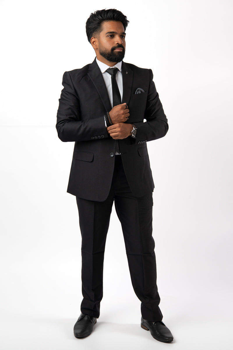 2 Pieces Mens Blazer Pants Formal Set in Black